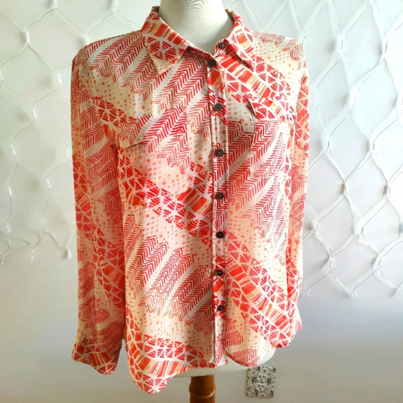 Two by Vince Camuto Blouse / Button Down / Petite Large - Picture 1 of 6
